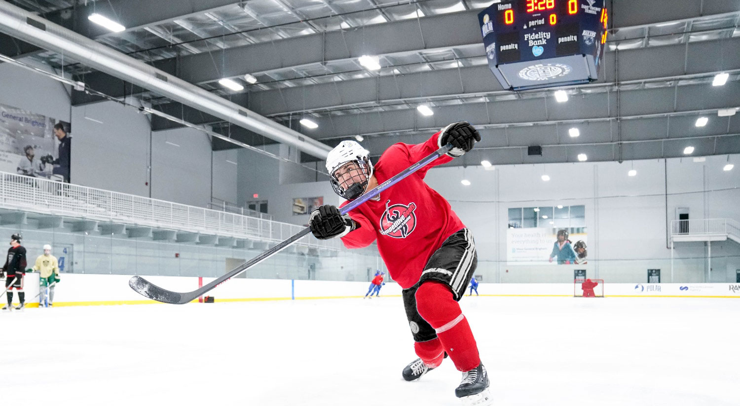 hockey player with stick